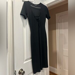 Kendall & Kylie Black Ribbed dress